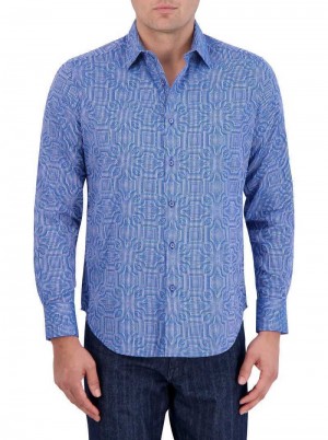 Robert Graham Voyage Long Sleeve Button Down Shirt Blauw | NV2419753