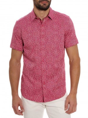 Robert Graham Voyage Short Sleeve Button Down Shirt Roze | CZ0936514