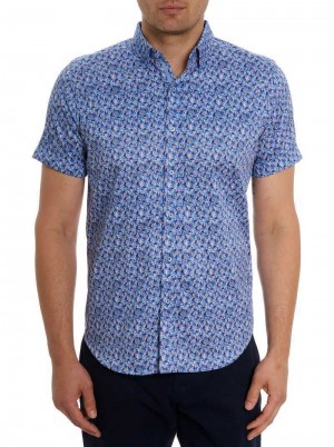 Robert Graham Wade Short Sleeve Button Down Shirt Blauw | WO3807561